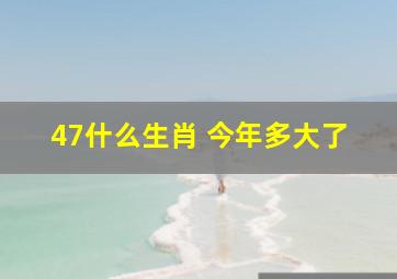 47什么生肖 今年多大了